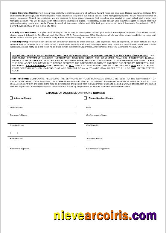 USA MidFlorida Credit Union bank mortgage statement